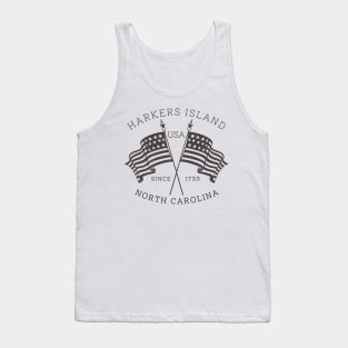 Harkers Island, NC Summertime Vacationing Patriotic Flags Tank Top